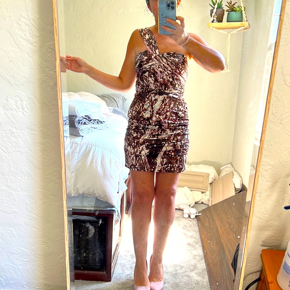 Lipsy London one shoulder mini dress 8